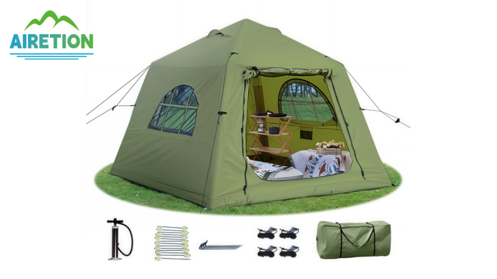 Langlebige, tragbare, luxuriöse, wasserdichte, aufblasbare Campingzelte mit Luftpumpe