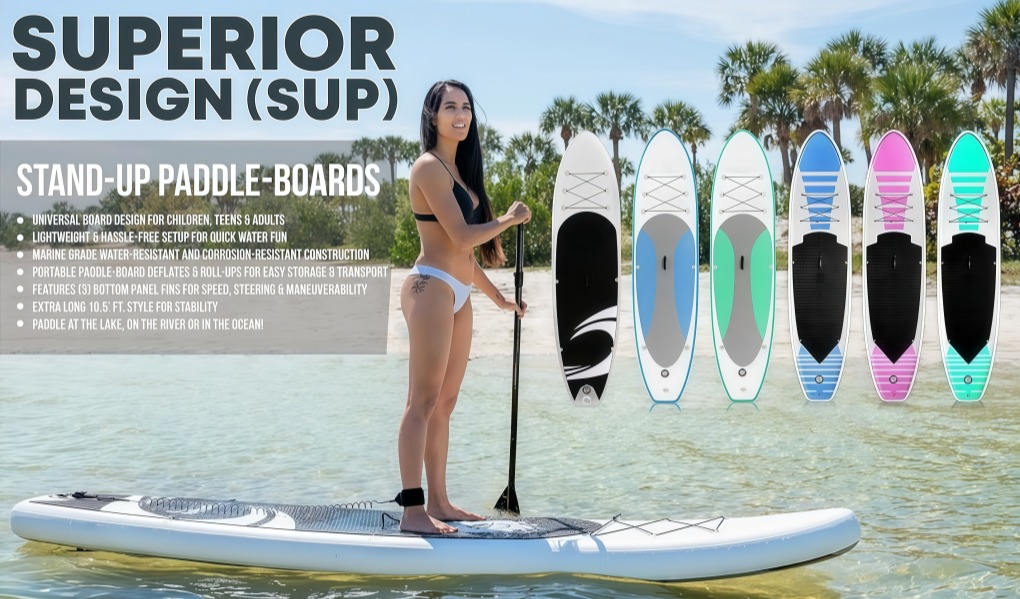 Tragbares aufblasbares Paddleboard für den Außenbereich mit Paddel