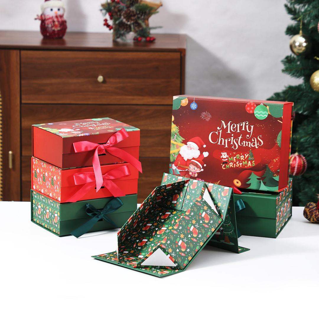 Gift box collapsible magnetic christmas