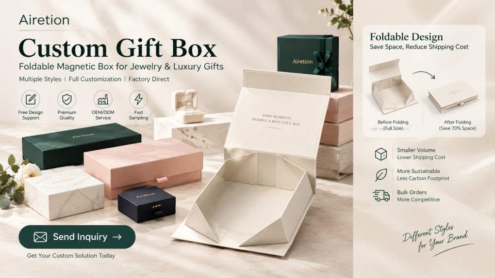 Custom foldable magnetic gift box