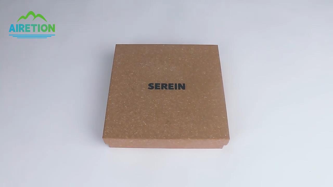 Individuell gestaltete, stabile Geschenkbox mit quadratischem Deckel und Boden sowie geprägtem Logo | Airetion Custom Packaging