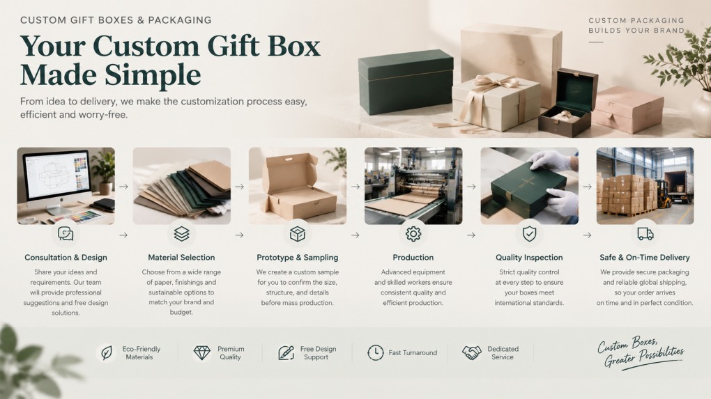 Custom gift box customization process